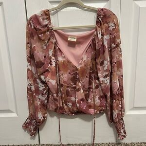 Floral pink blouse